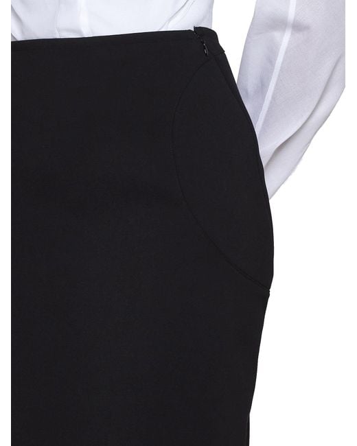 Alaïa Black Alaïa Upstitched Circle Midi Pencil Skirt