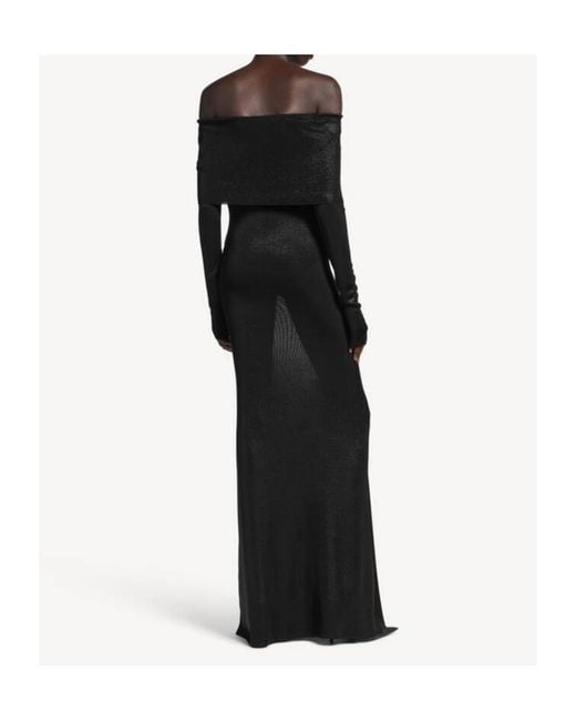 Balenciaga Black Off-The-Shoulder Maxi Dress