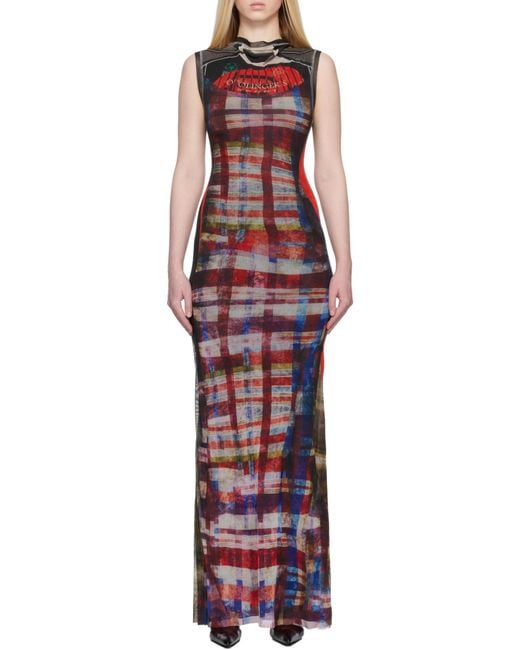 OTTOLINGER Red Printed Mesh Maxi Dress