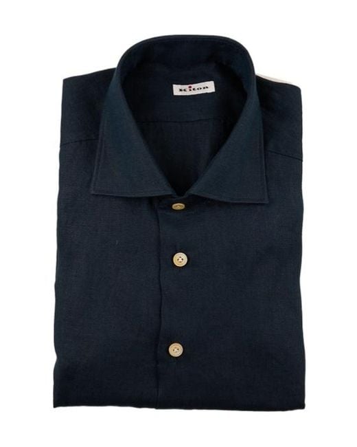 Kiton Blue Casual Button-Up Shirt for men