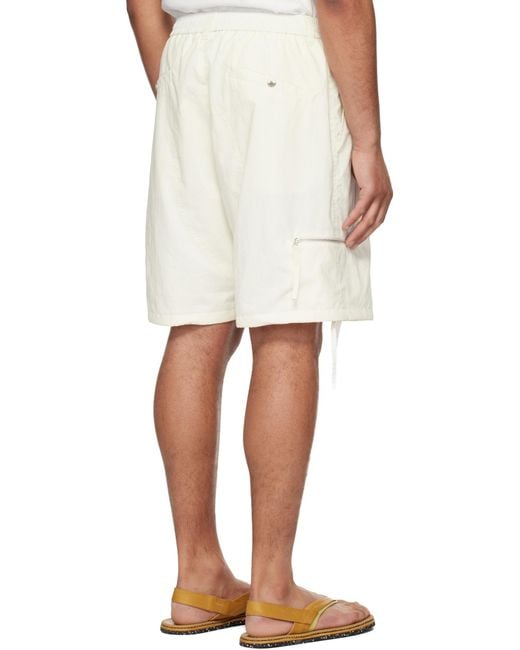 Wooyoungmi White Zipper Detail Cargo Shorts for men