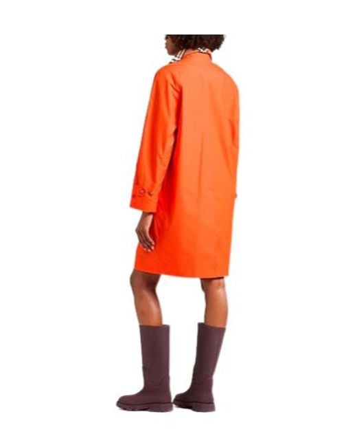 Burberry Orange Minimalist Long-Sleeve Coat