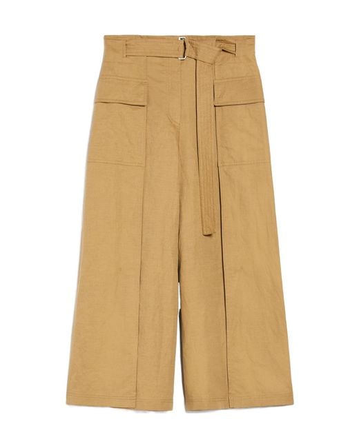 Weekend by Maxmara Yellow Buckle Belt Casual Pants