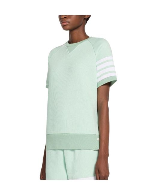 Thom Browne Green 4-Bar Stripe Crewneck T-Shirt