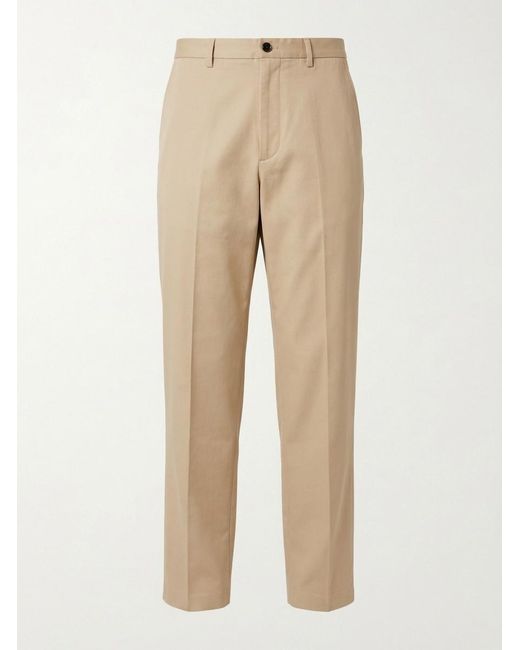 Gucci Natural Cotton Twill Pants With Embroidery for men