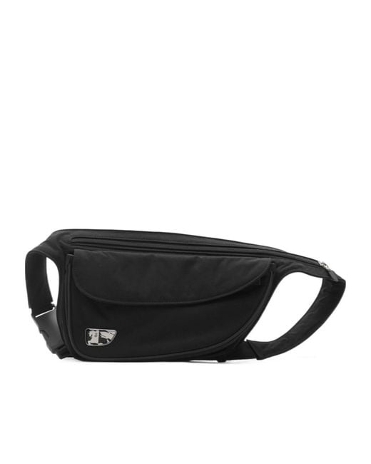 Burberry Black Logo Detailed Zip-Up Belt Bag for men