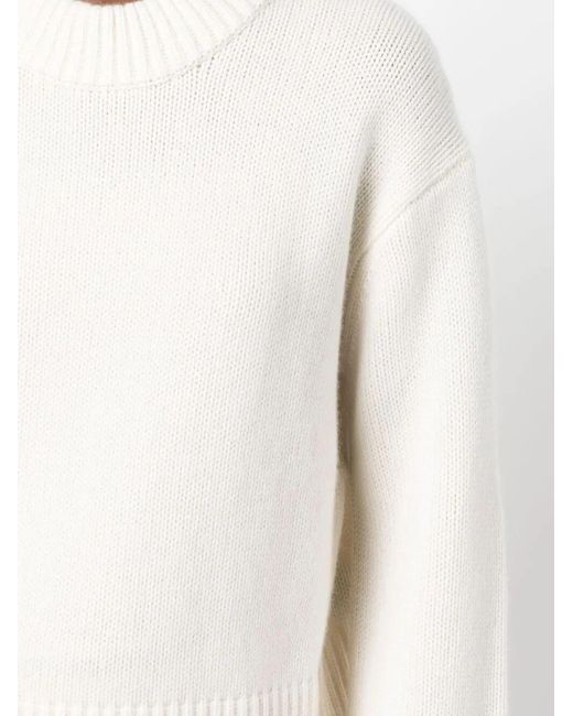 Lisa Yang White Sony Ribbed Knitted Sweater
