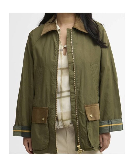 Barbour Green Corduroy-Collar Jacket