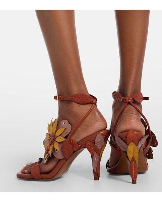 Zimmermann Pink Square-Toe Sandals