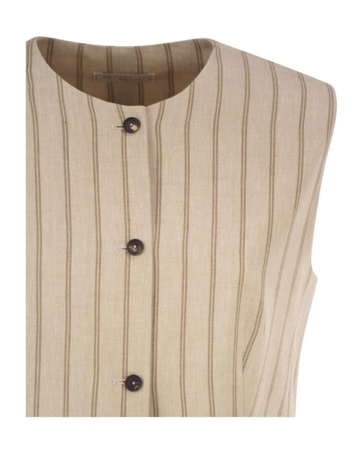 Antonelli Natural Pinstriped Waistcoat