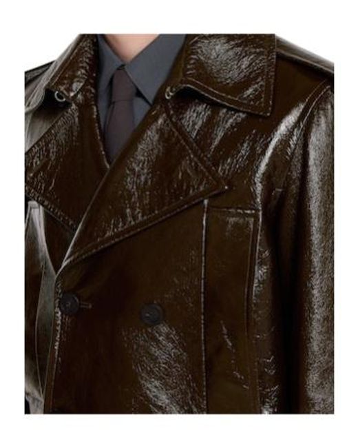 Gucci Brown Double-Breasted Leather Jacket for men