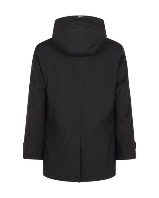 Herno Black Hooded Down Jacket for men