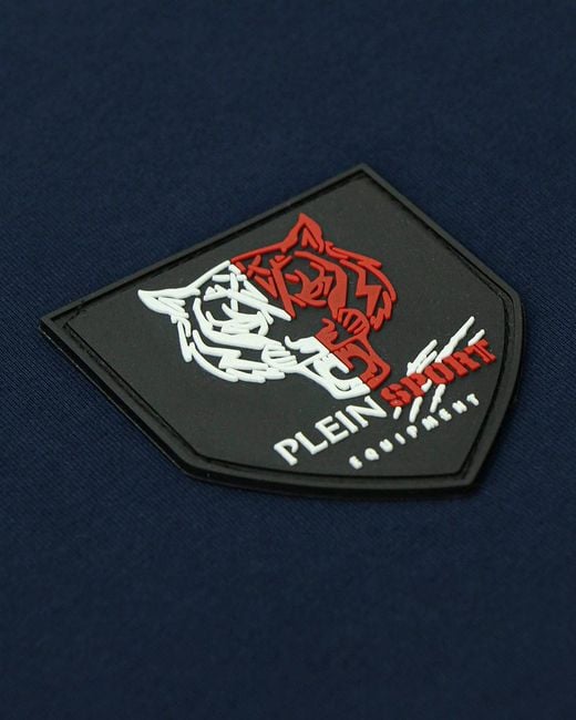 Philipp Plein Blue Logo Sticker T-Shirt for men