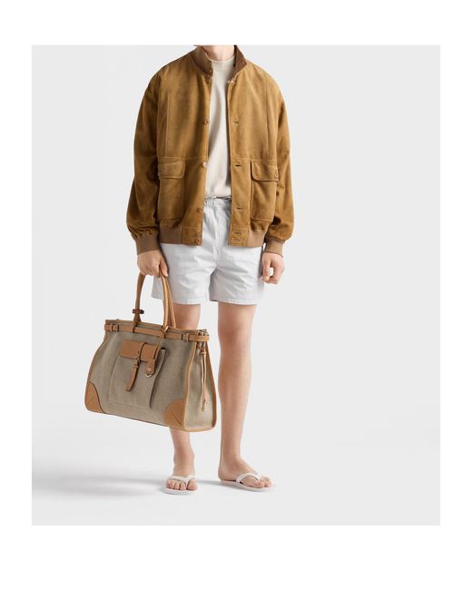 Prada Brown Suede Blouson Jacket for men