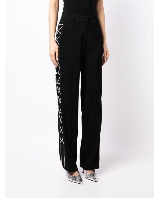 GIUSEPPE DI MORABITO Black Stretch Straight Leg Pants
