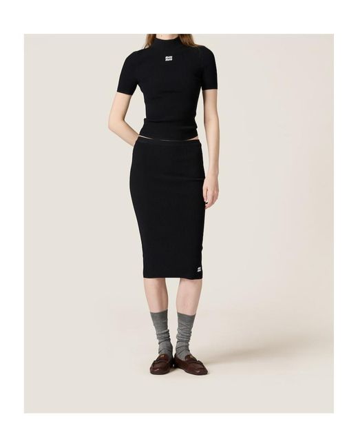 Miu Miu Black Viscose Turtleneck Sweater