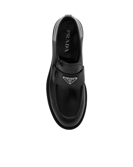 Prada Black 50Mm Chocolate Loafers for men