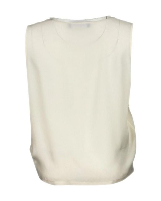 Fabiana Filippi Gray Crepe De Chine Tank Top
