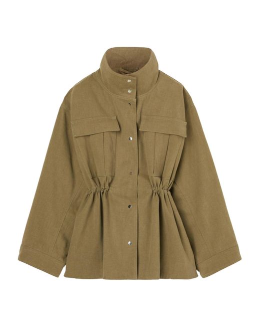 Rohe Green Stand-Up Collar Coat