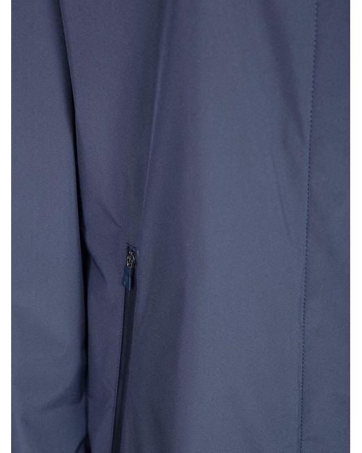 Herno Blue Long-Sleeved Trench Coat