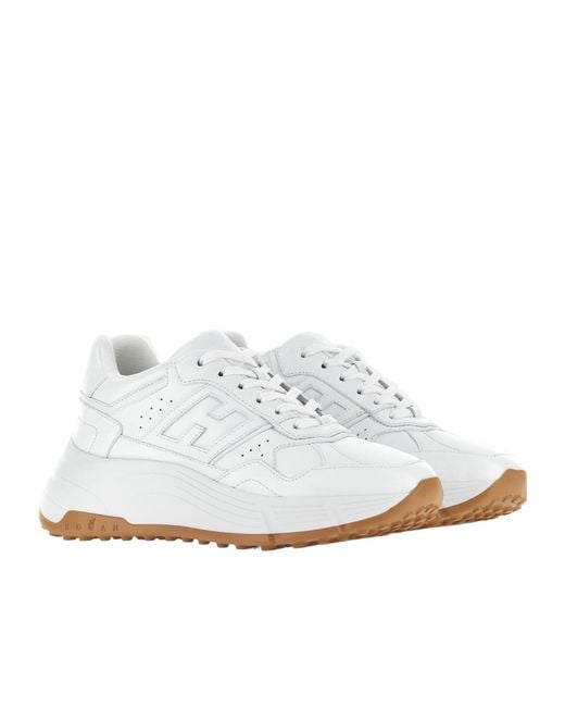 Hogan White Panelled Lace-Up Sneakers