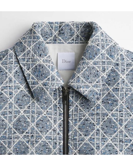 Dior Blue Zipped Macrocannage Jacket