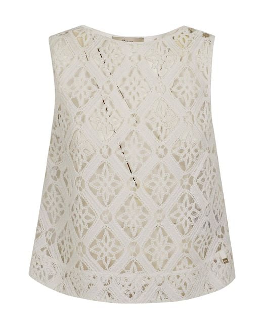 Herno Natural Crochet Sleeveless Top