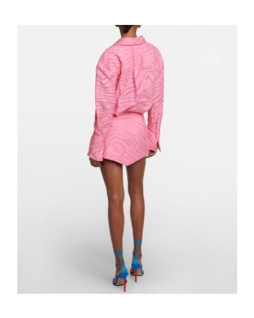 The Attico Pink Silvye Zebra-Print Fil Coupe Minidress
