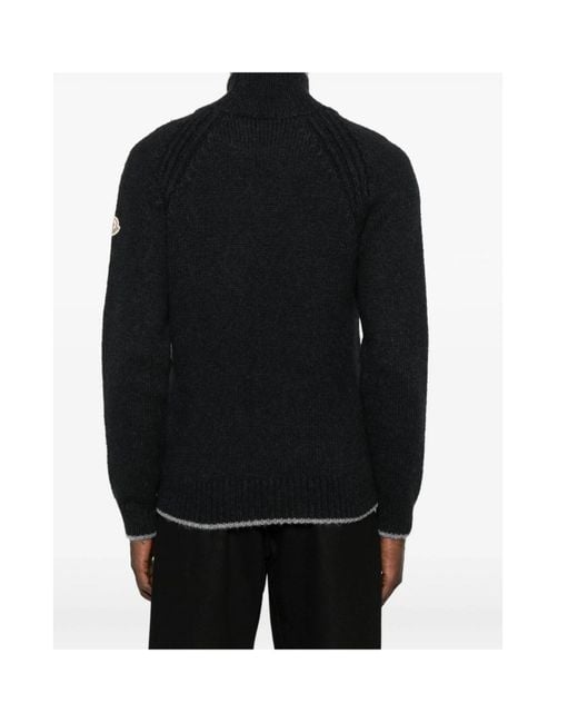 Moncler Black Alpaca Wool Blend Turtleneck Jumper for men