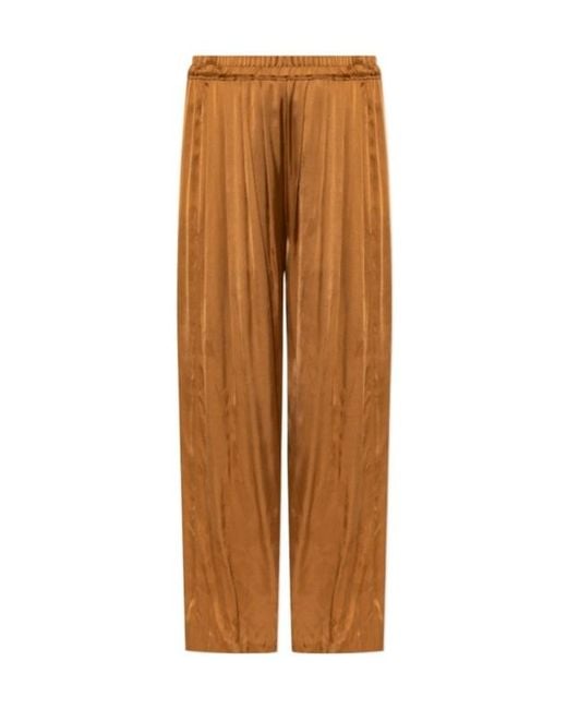 Isabel Marant Brown Wide Leg Pleated Trousers