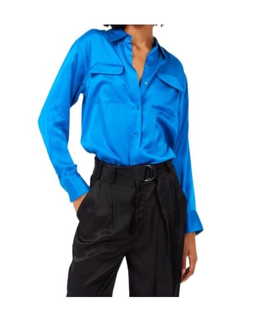 Equipment Blue Signature Silk Shirt