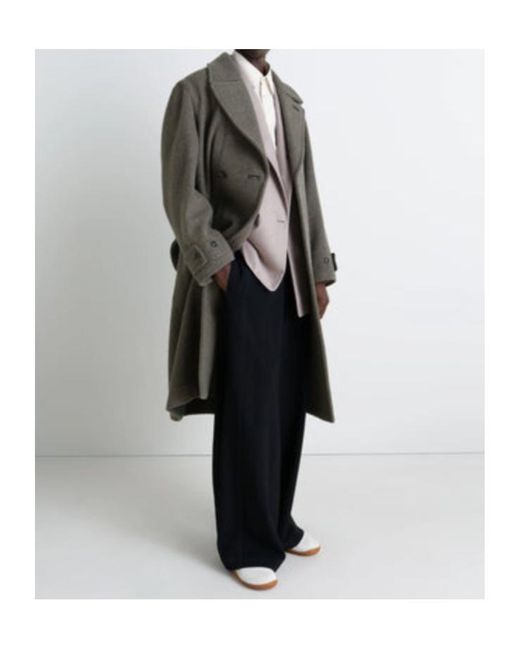 Lemaire Gray Straight Hem Belted Coat for men