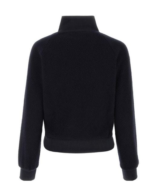 Sporty & Rich Blue Half-Zip Fleece Sweatshirt