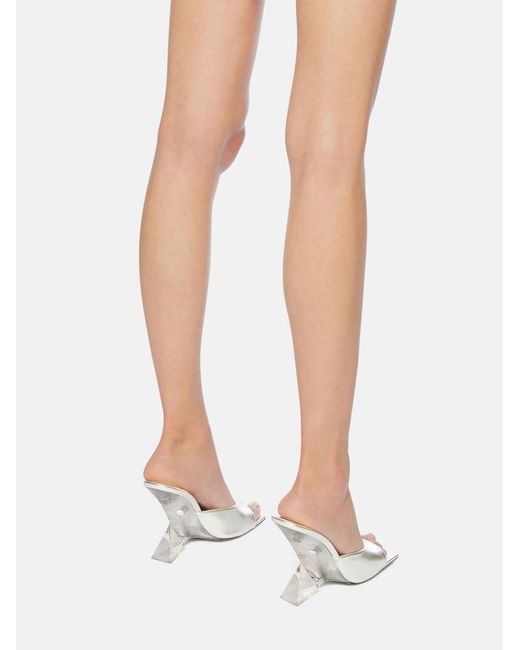 The Attico White The Cheope Sequin Embellished Mules