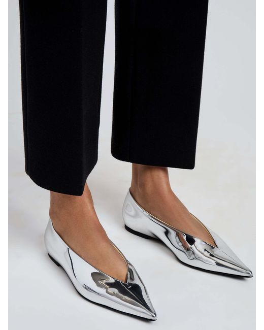 Proenza Schouler White Slash Pointed-Toe Flat Pumps