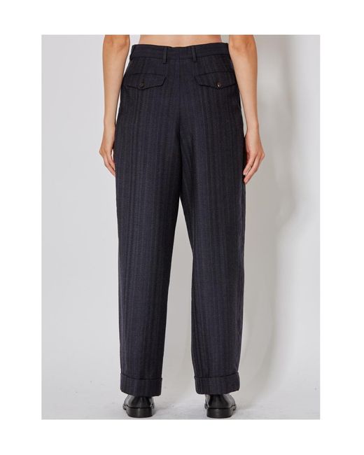 Dries Van Noten Blue Belt Loop Casual Pants