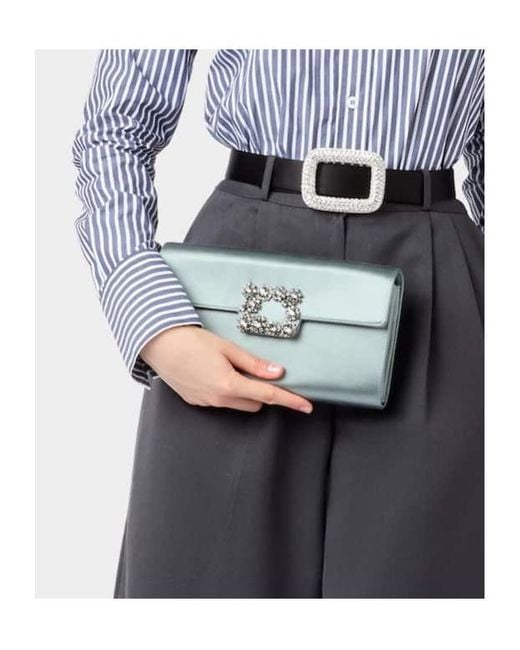 Roger Vivier Gray Efflorescence Clutch