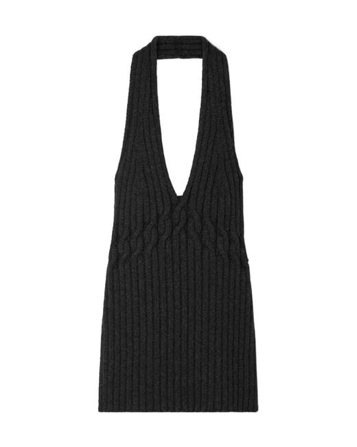 Proenza Schouler Black Backless Wool Blend Top