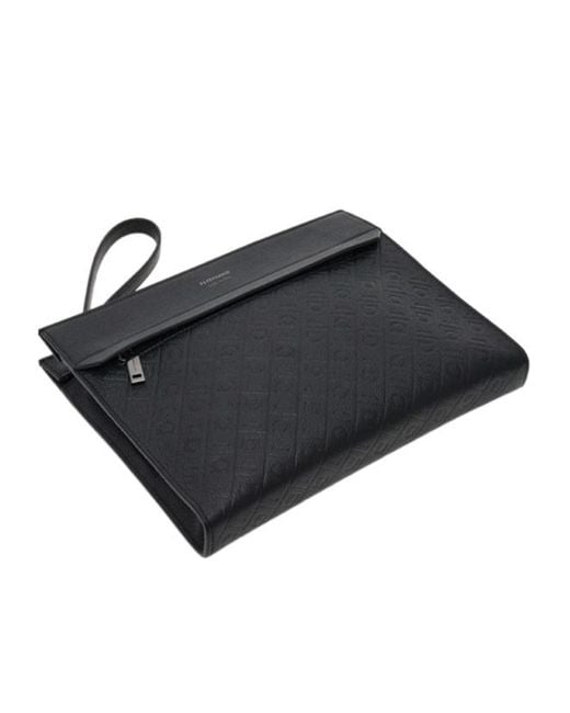 Ferragamo Black Ferragamo Monogram Pouch for men