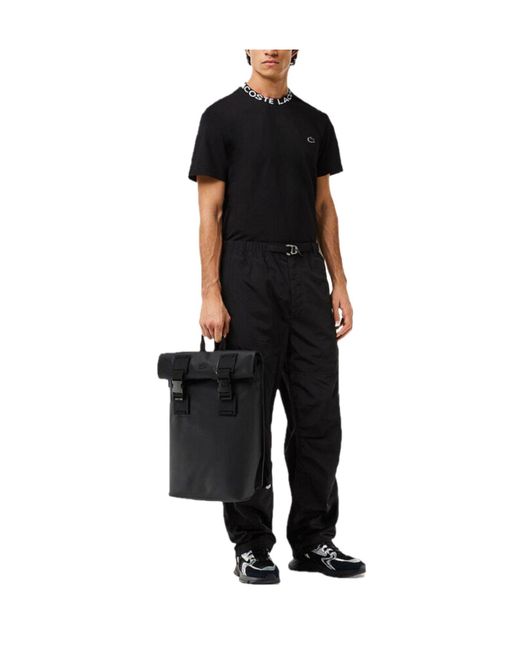 Lacoste Black Crew Neck Pullover Short Sleeve for men