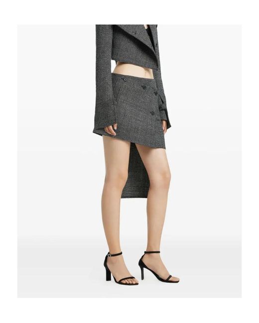 Courreges Gray Panelled Asymmetric Mini Skirt