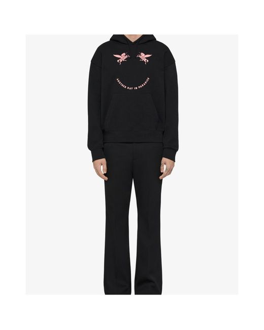 Givenchy Black Slogan Printed Drawstring Hoodie for men