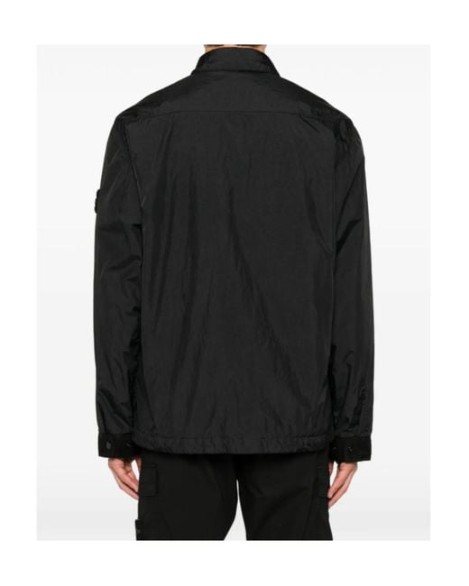 Stone Island Black Logo-Patch Jacket for men