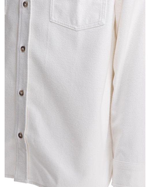 A.P.C. White Long-Sleeved Buttoned Overshirt for men