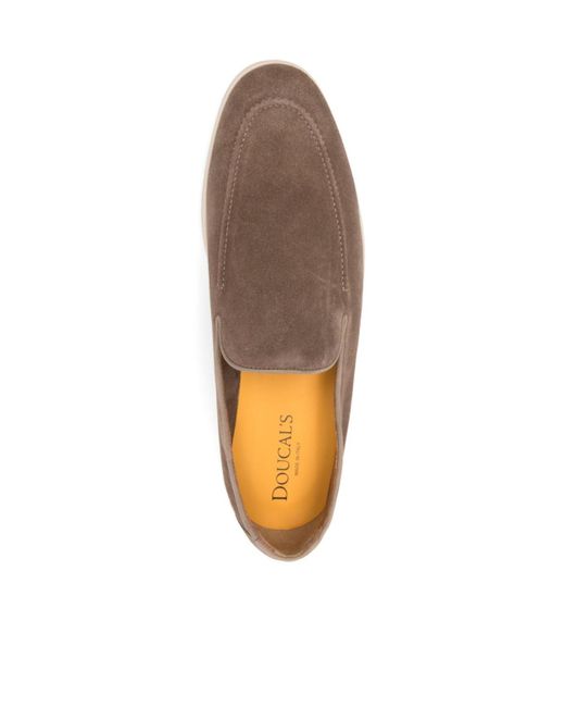 Doucal's Brown Round Toe Loafers for men