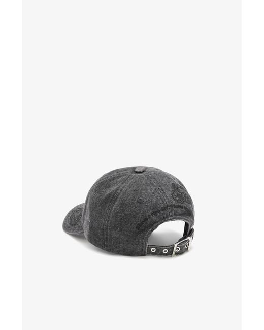Ganni Gray Embroidered Denim Cap