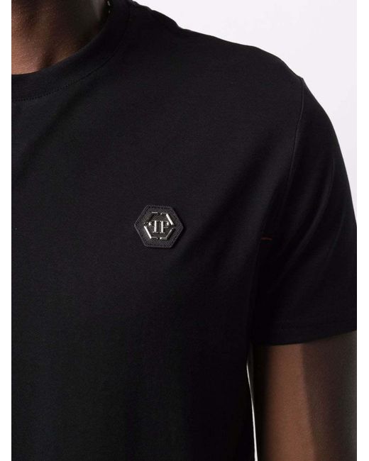 Philipp Plein Black Logo Crew-Neck T-Shirt for men