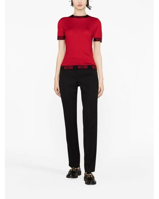 Moschino Black Virgin Wool Tailored Trousers