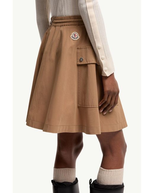 Moncler Natural Cotton Blend A-Line Mini Skirt