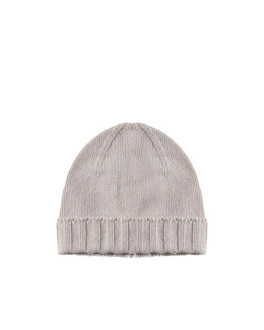 Giuliano Galiano Gray Ribbed Cuff Beanie Hat for men